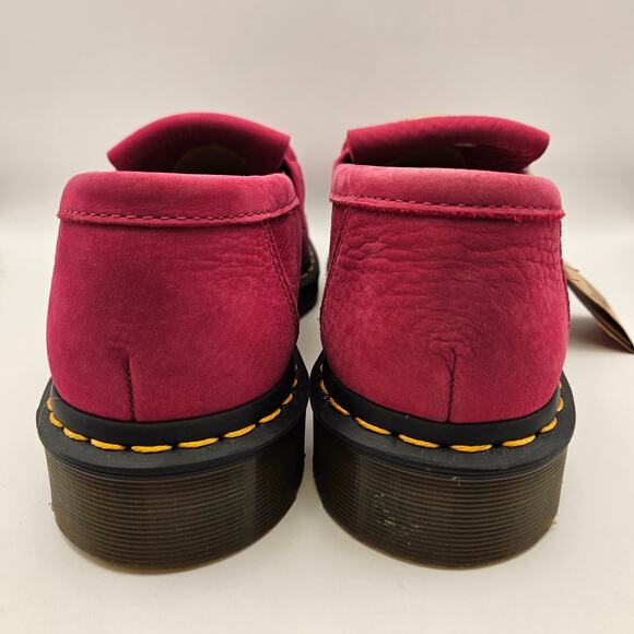 DR MARTENS MEN\'S 10 UNISEX ADRIAN SNAFFLE FUCHSIA PINK NUBUCK LEATHER LOAFERS main image 6